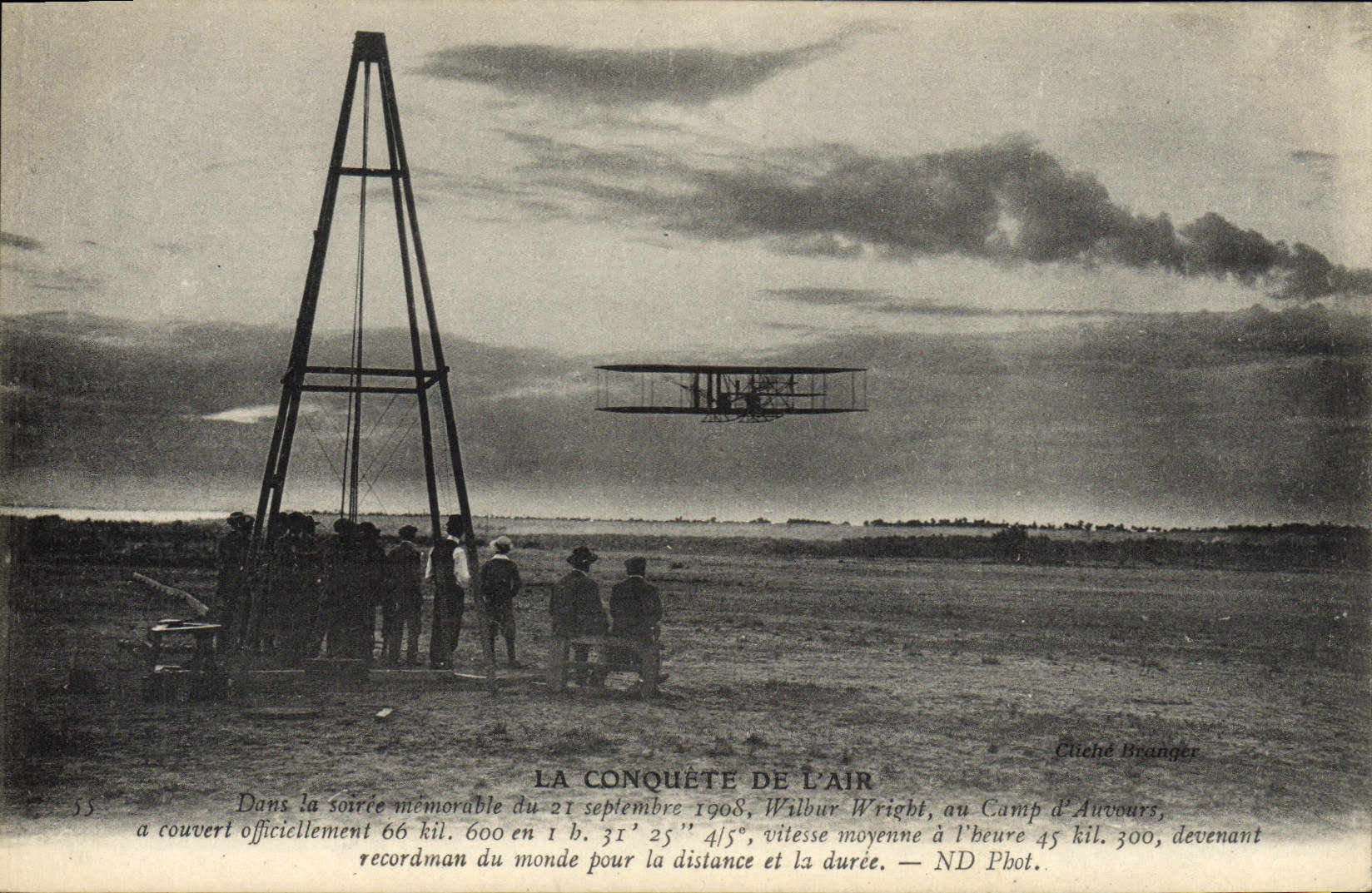 VINTAGE POSTCARD Plane Aviation Conquest of the air Wilbur Wright