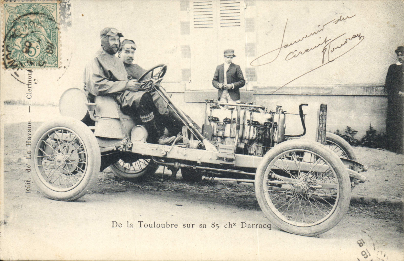 CPA Automobile De la Touloubre sur sa 85 chevaux Darracq