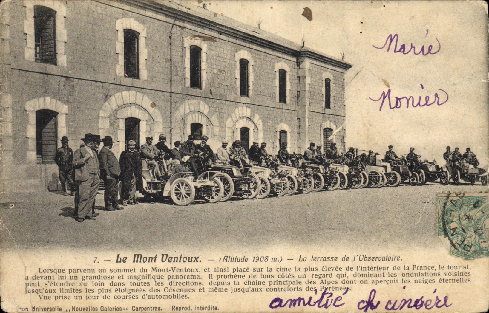 CPA Automobile Le Mont Ventoux La terrasse de l'observatoire 