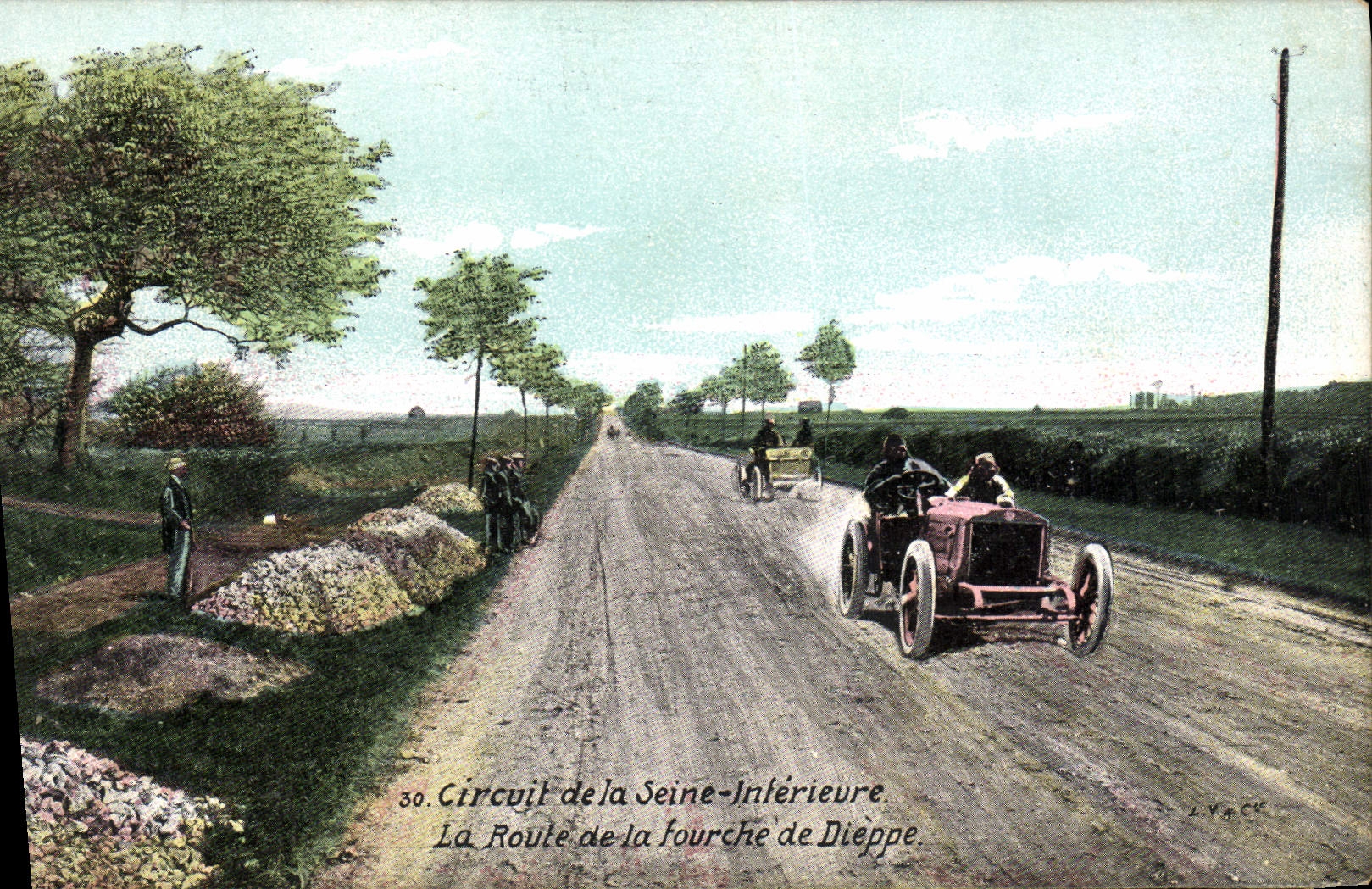 CPA Automobile Circuit de la Seine Inferieure La route de la fourche de Dieppe