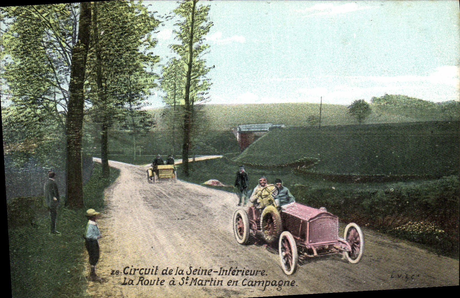 VINTAGE POSTCARD Automobile Circuit of the Lower Seine the road of St Martin in shift