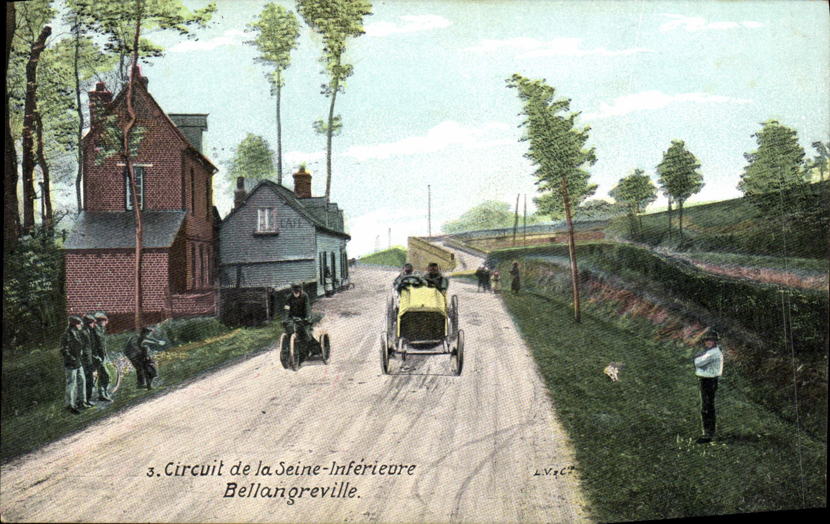 CPA Automobile Circuit de la Seine Inferieure Bellangreville