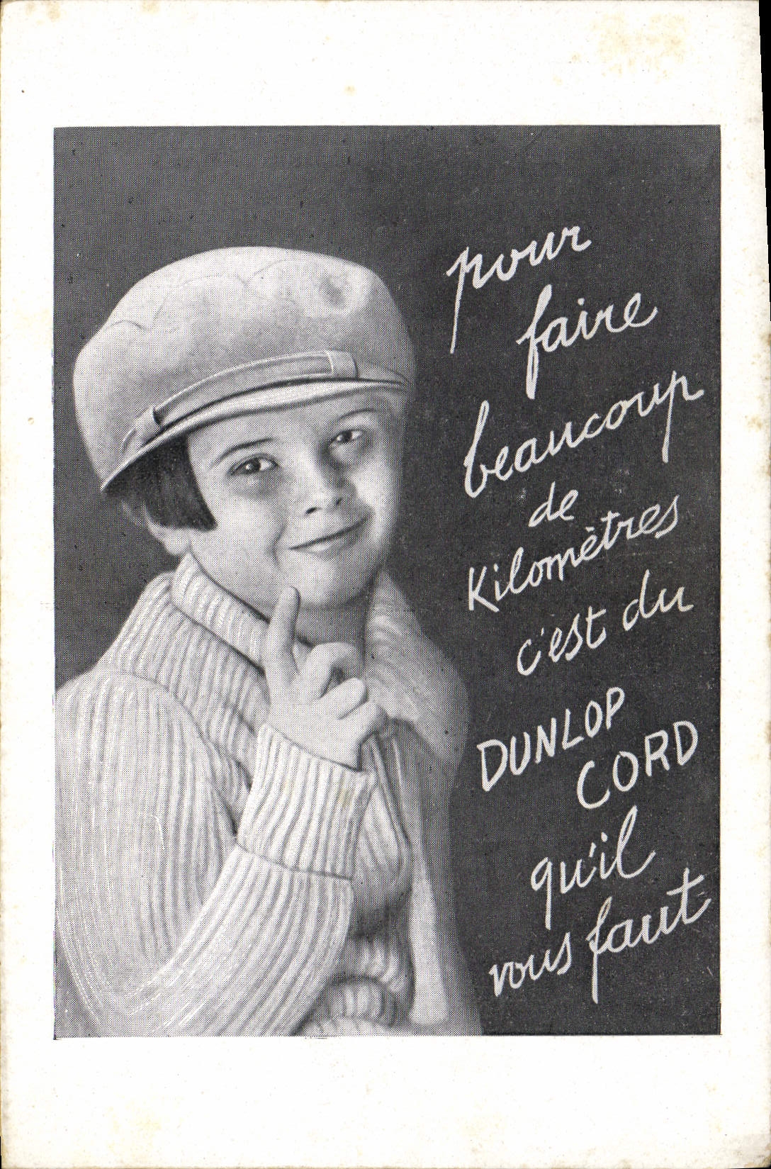 CPA Automobile Enfant Publicite Dunlop Cord