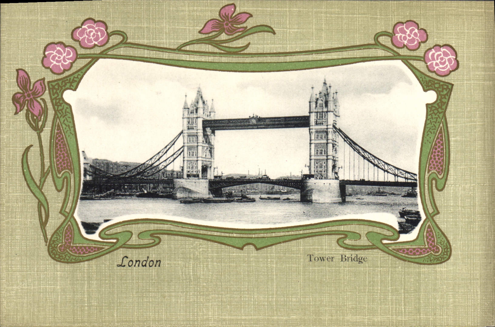 Puente de la torre de Londres de la POSTAL de la VENDIMIA