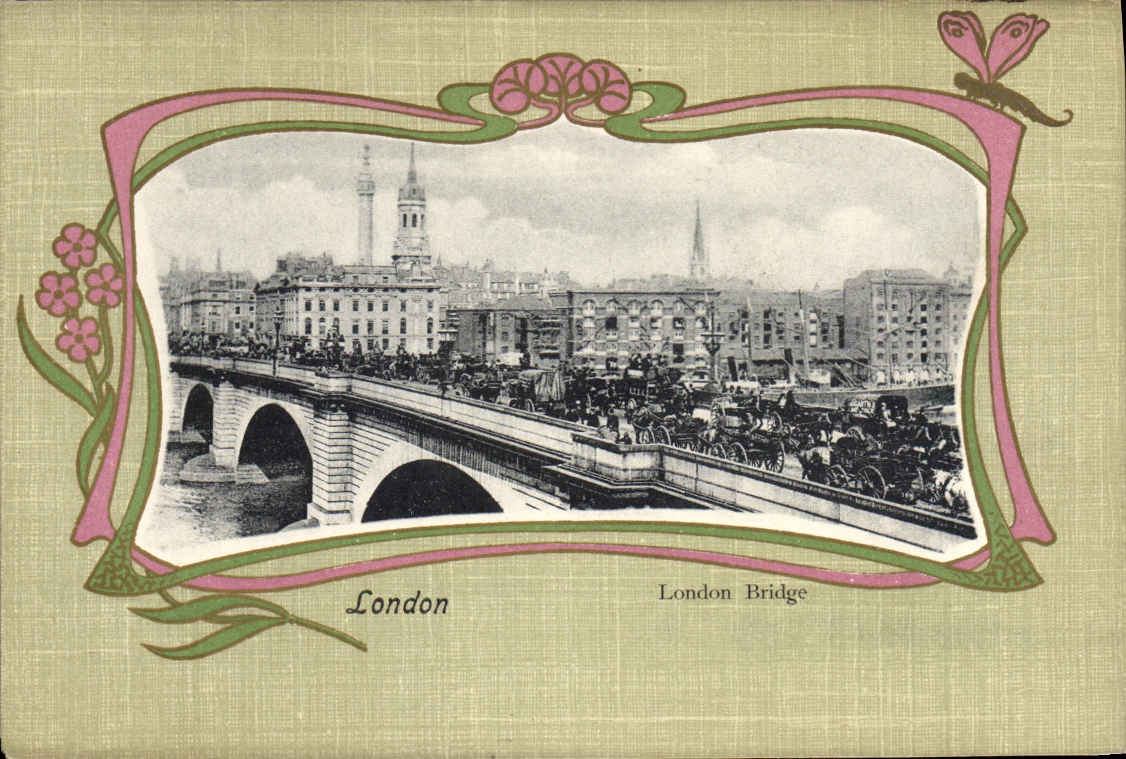 Puente de Londres de la POSTAL de la VENDIMIA