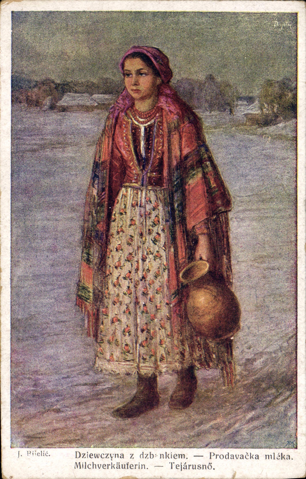 CPA Illustrateur Prodavacka Mleka 