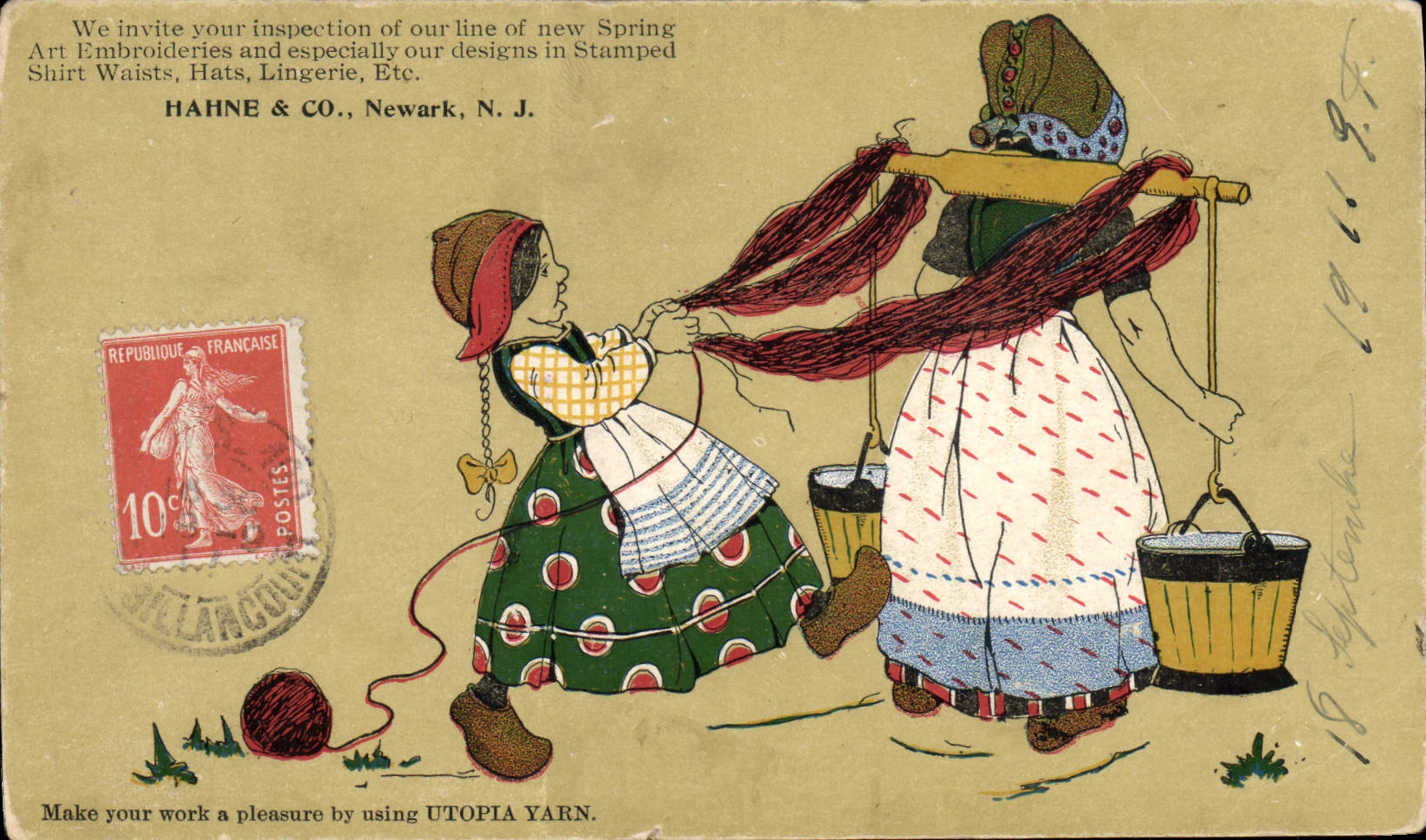 VINTAGE POSTCARD Hahne Illustrator & Co