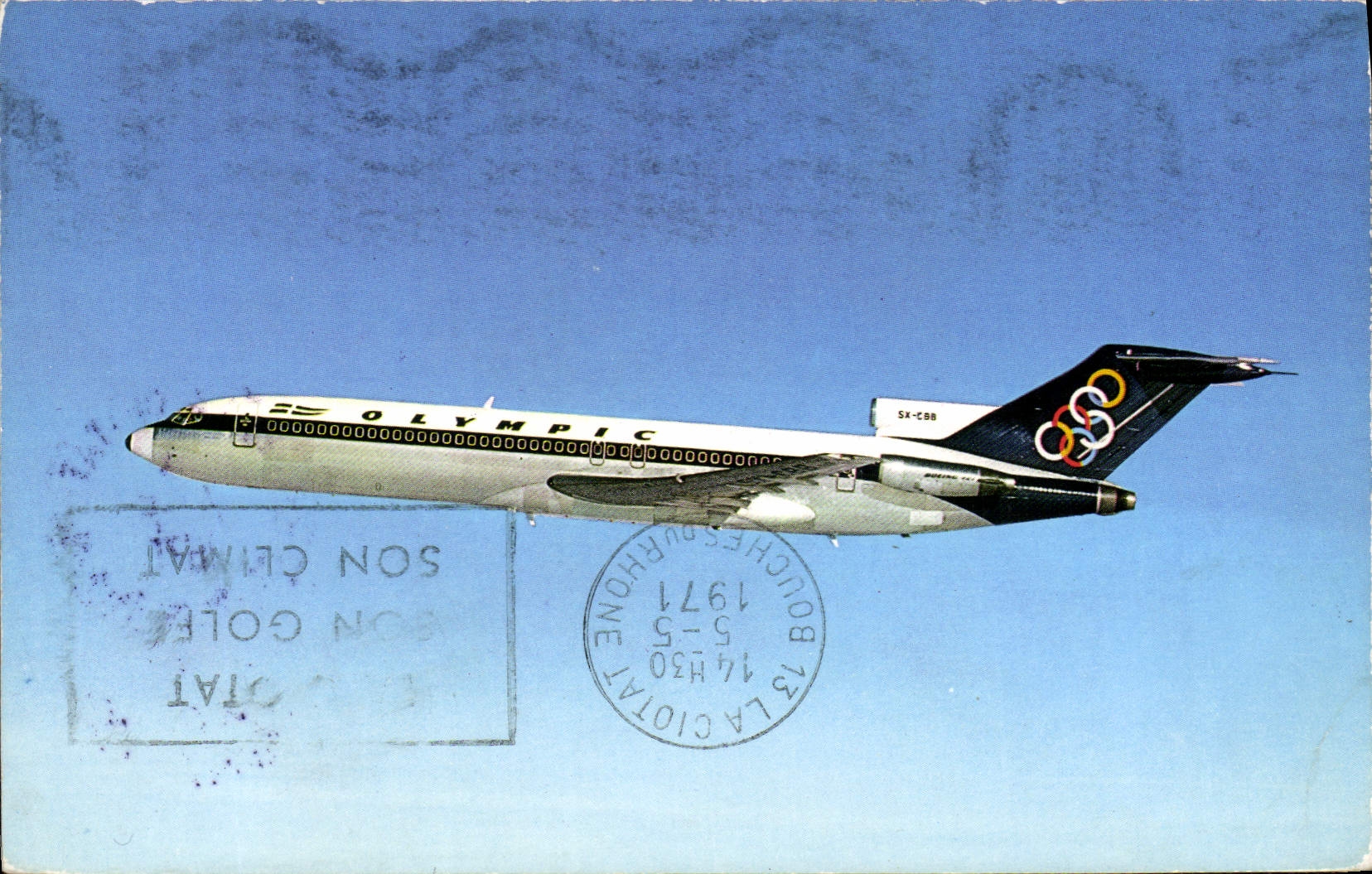 MODERN CARD Plane Aviation Olympic Airways Boeing 727.200