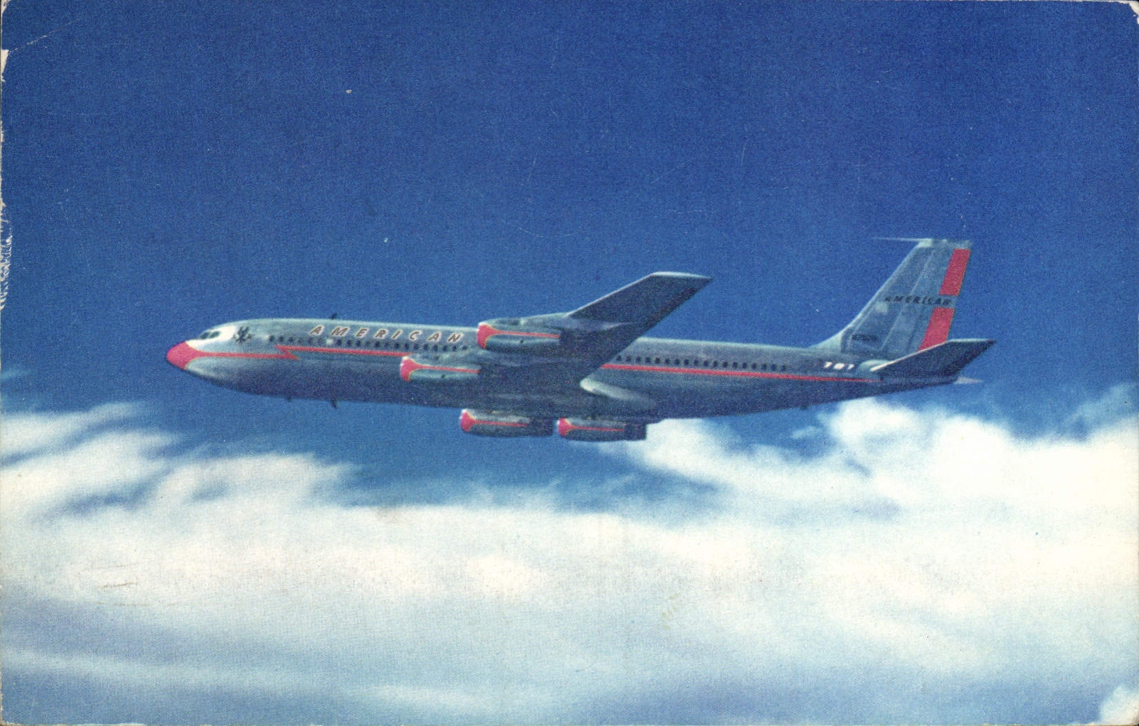 MODERN CARD Plane Aviation American Airlines 707