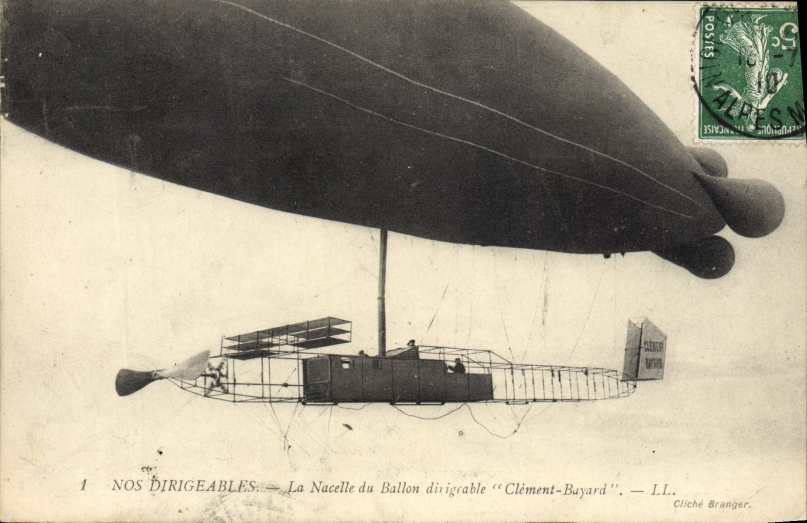 CPA Avion Aviation Dirigeable Zeppelin La nacelle du ballon dirigeable Clement Bayard 
