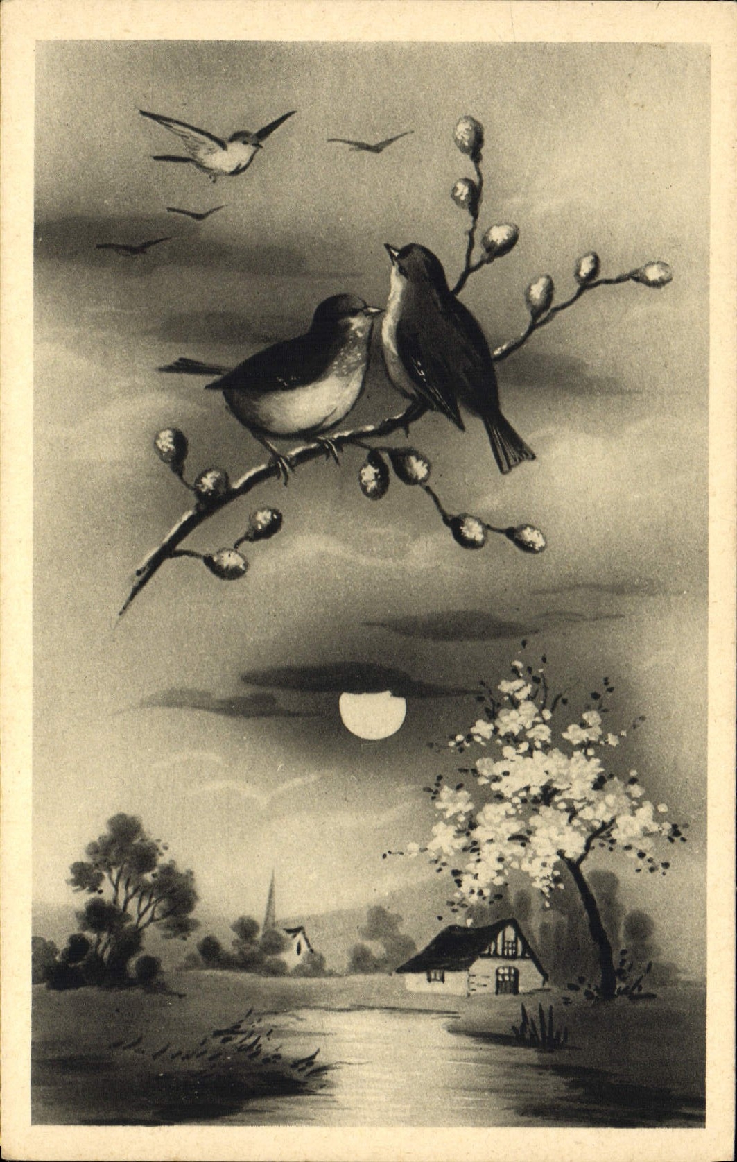 CPA Fantaisie Oiseau
