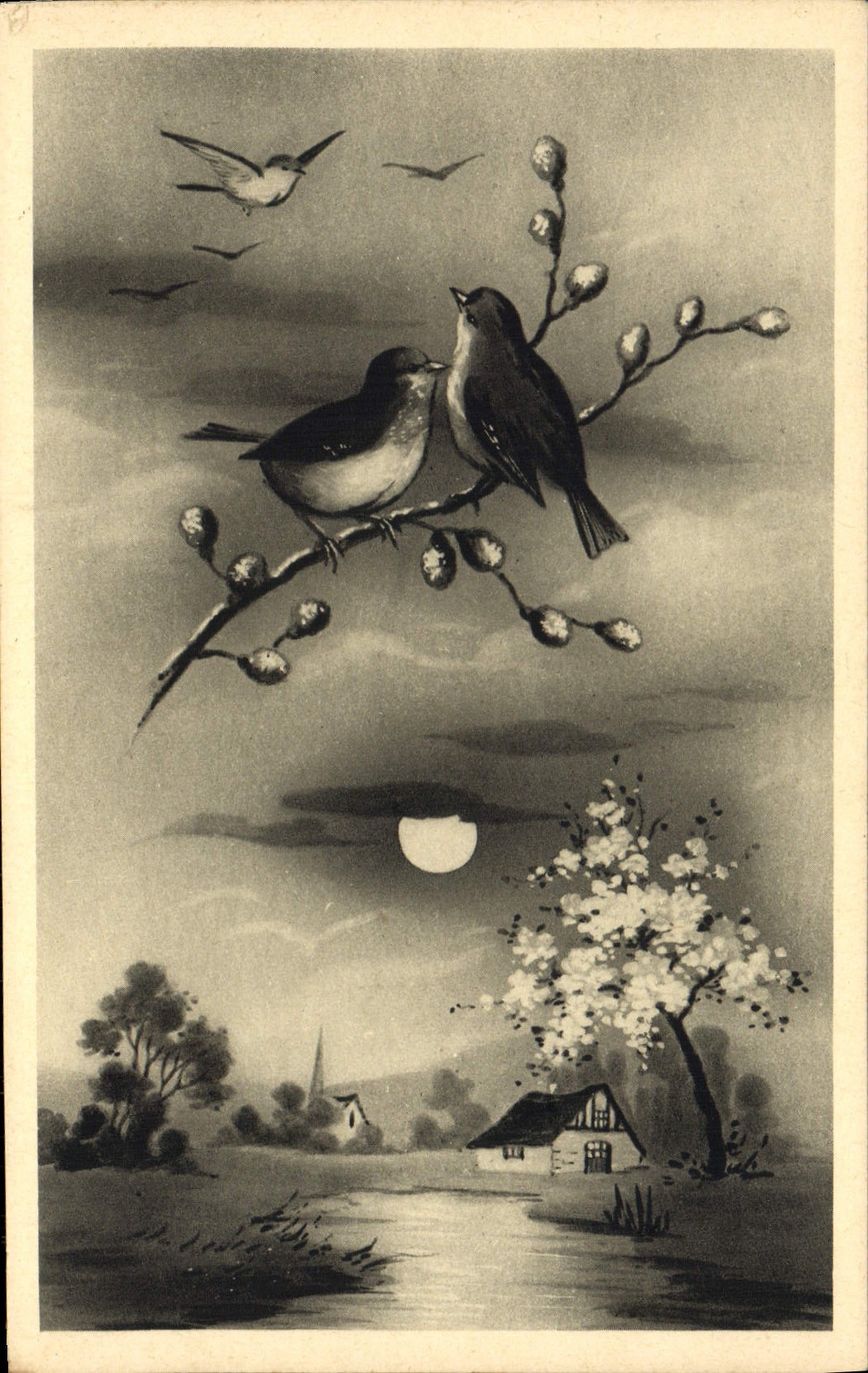 CPA Fantaisie Oiseau