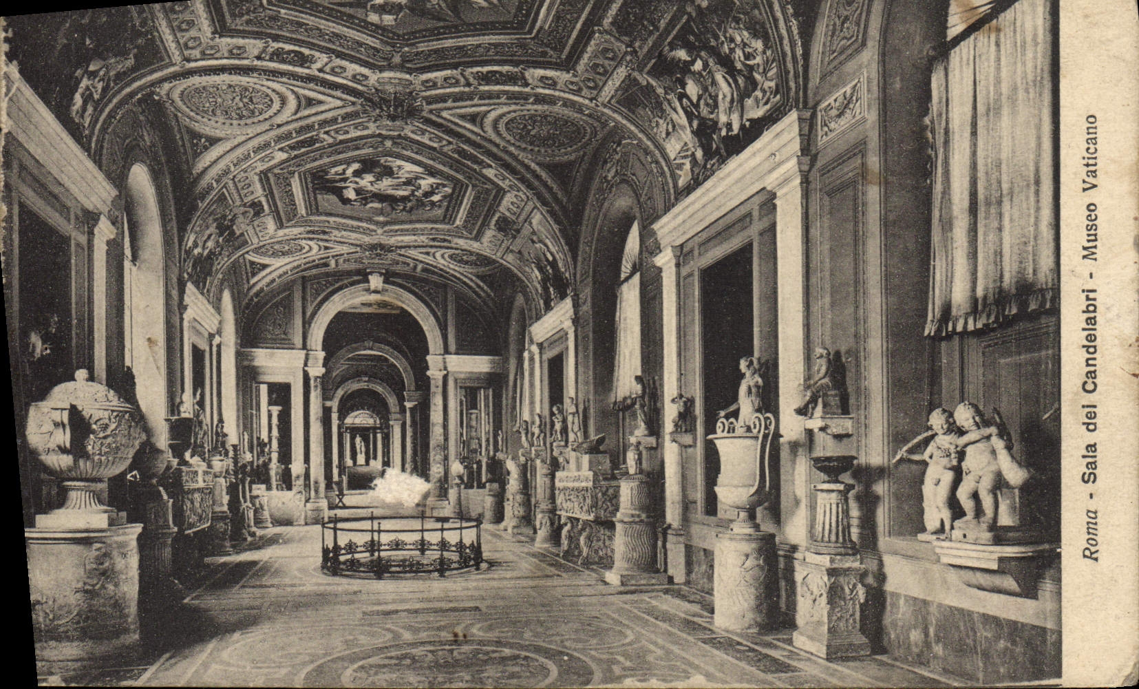 POSTAL Roma Salted del Candelabri Museo Vaticano de la VENDIMIA