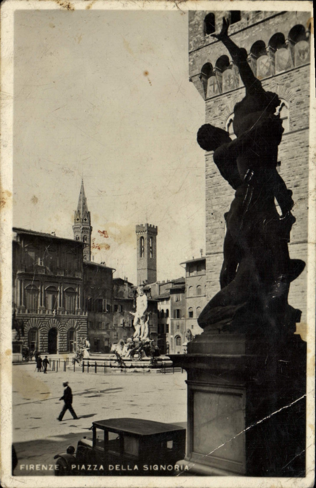 VINTAGE POSTCARD Firenze Piazza Della Signoria