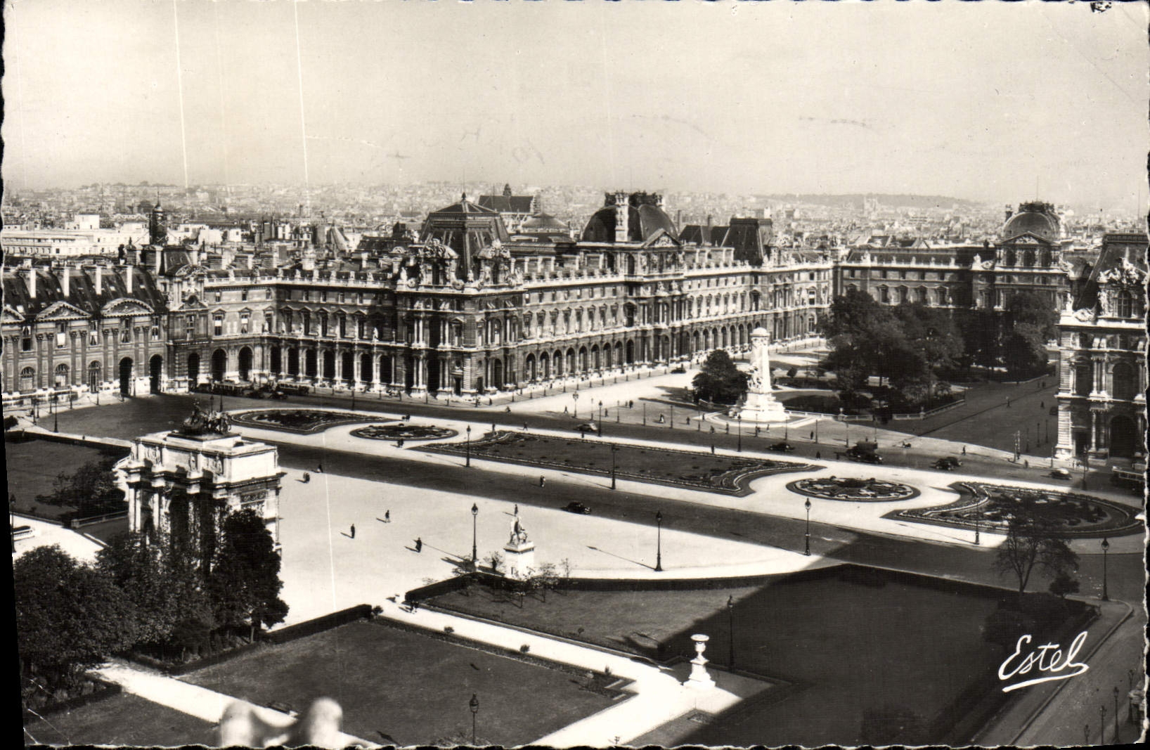 MODERN CARD Paris the Place Of the Carousel And Louvre