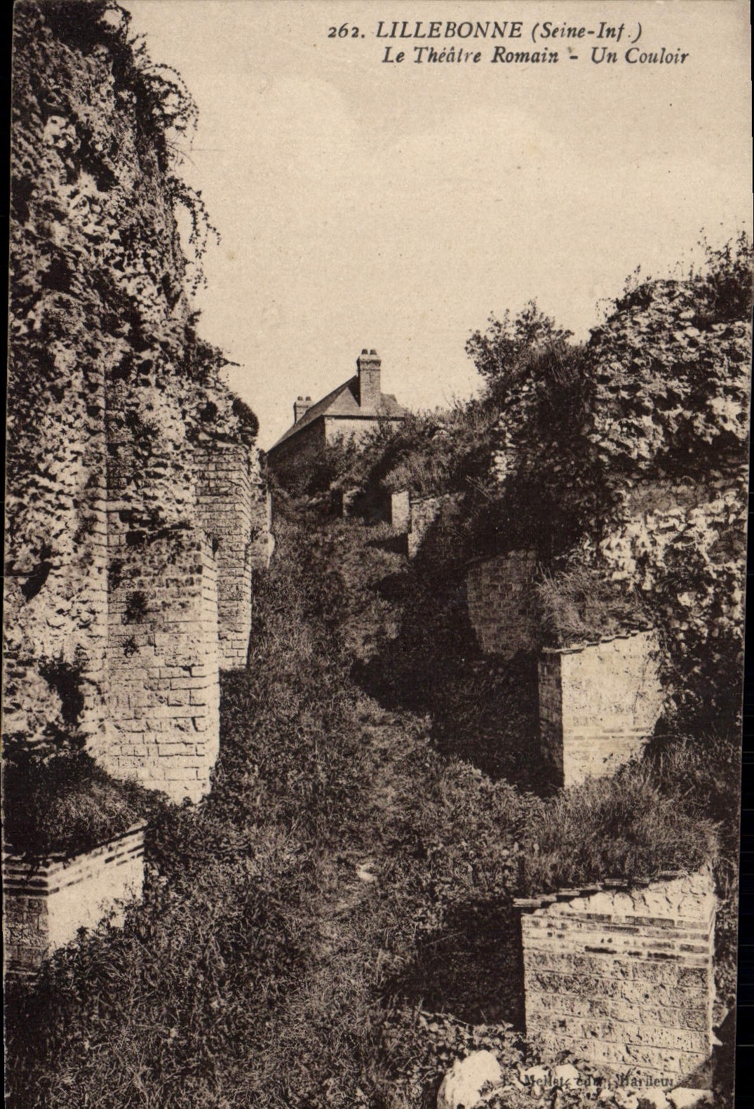 POSTAL Lillebonne de la VENDIMIA el teatro de Román un pasillo