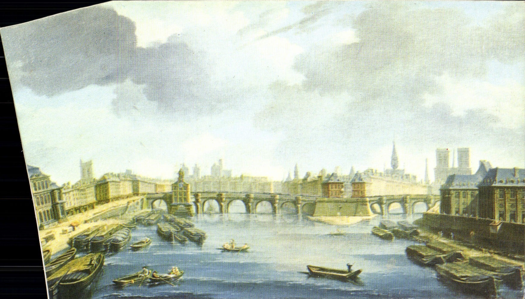 CPM Paris Le Louvre Le Pont Neuf et le College des Quatre Nations