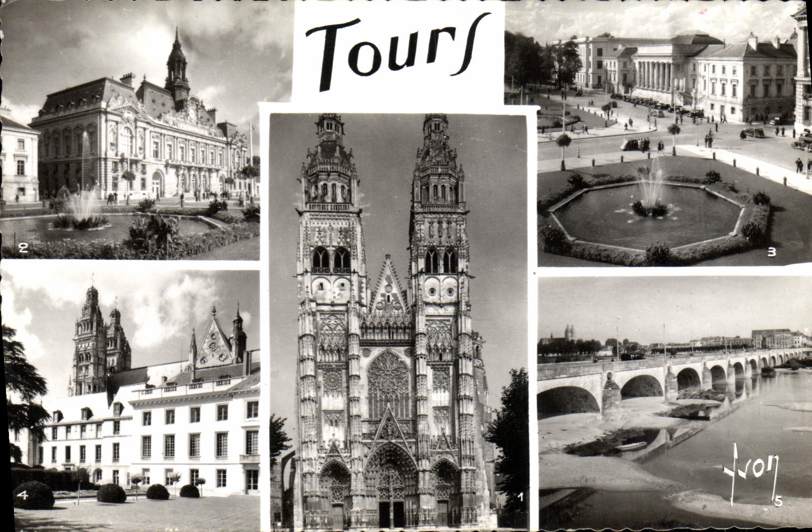 MODERN CARD Tours Cathedral St Gratien the town hall law courts