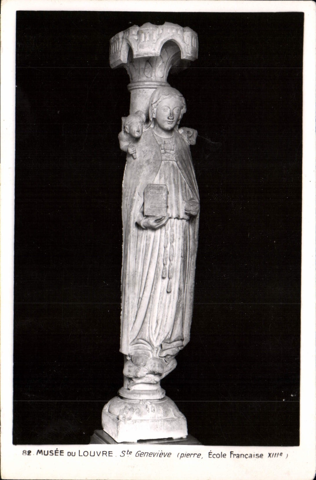 VINTAGE POSTCARD Museum Of Louvre co. Genevieve