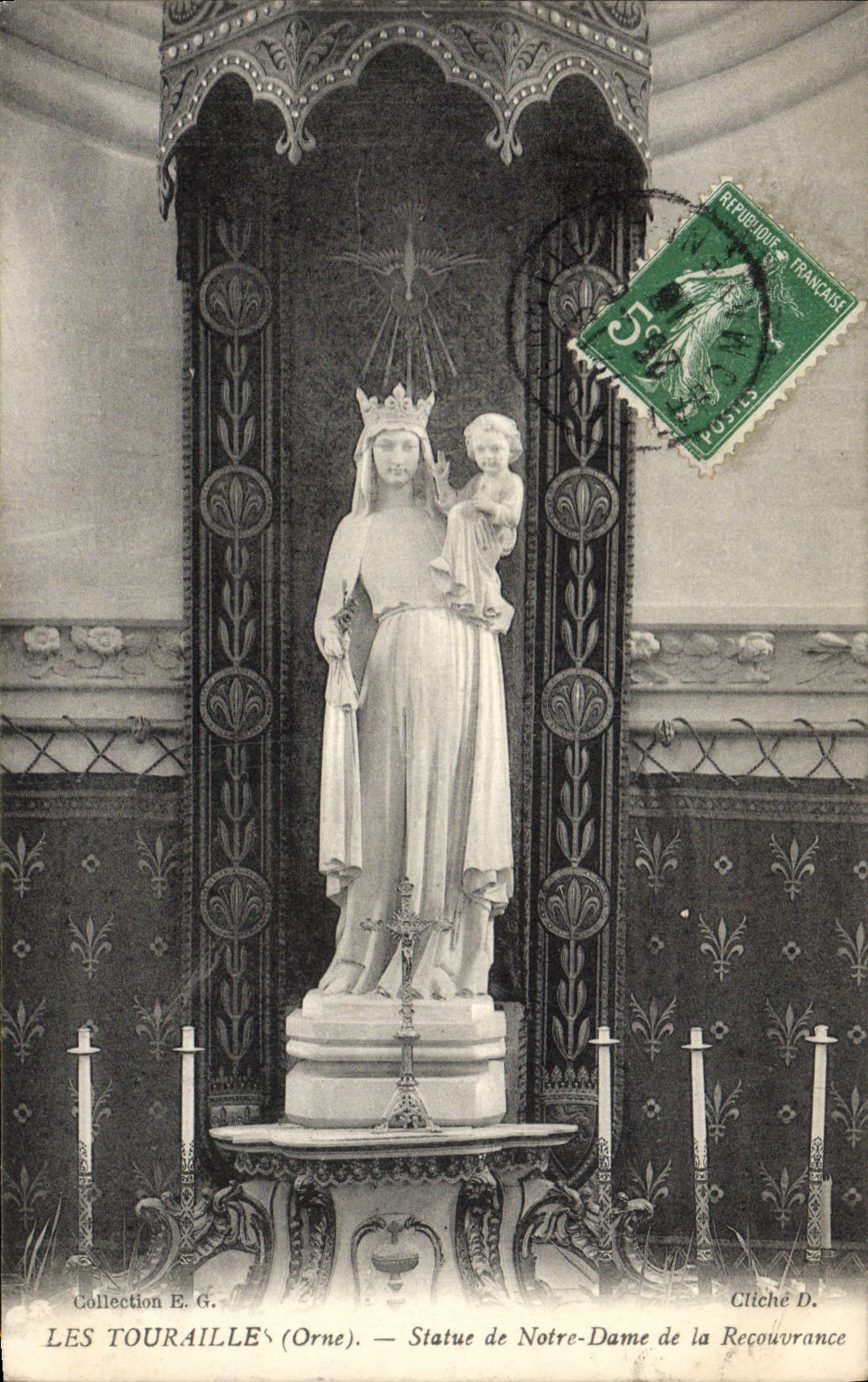 CPA Les Touraille Statue de Notre Dame de la Recouvrance