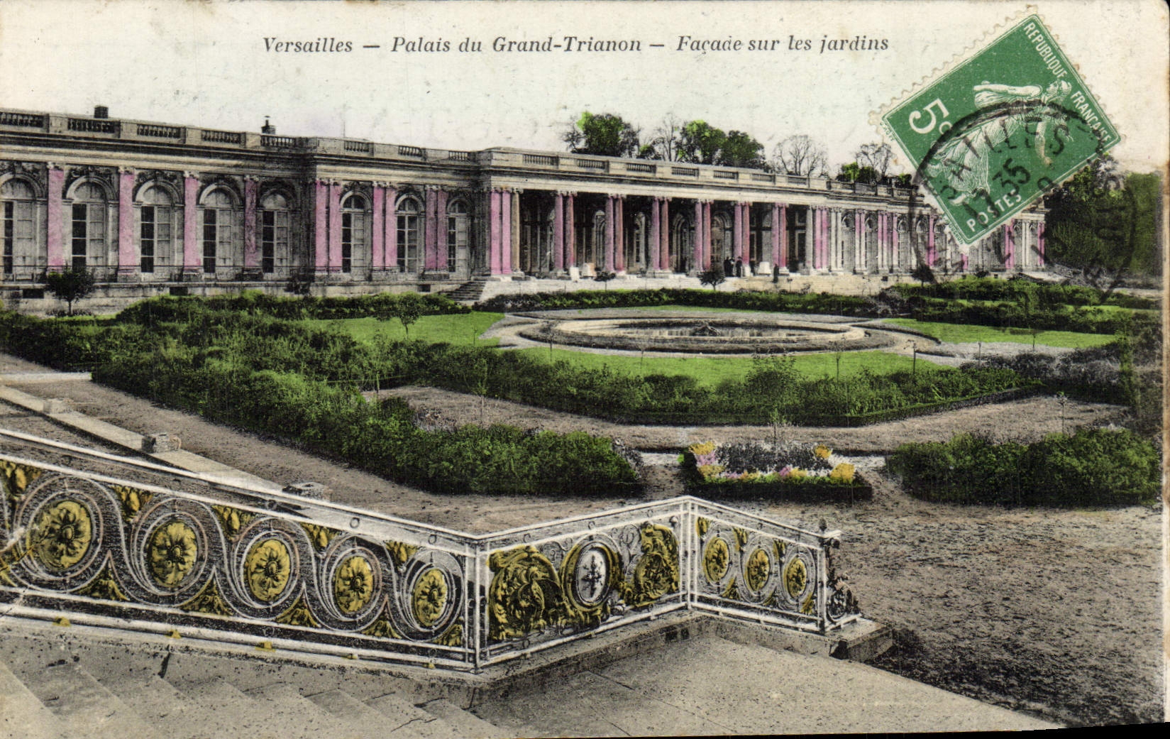 VINTAGE POSTCARD Versailles Palate of Large Trianon Farace on the Gardens