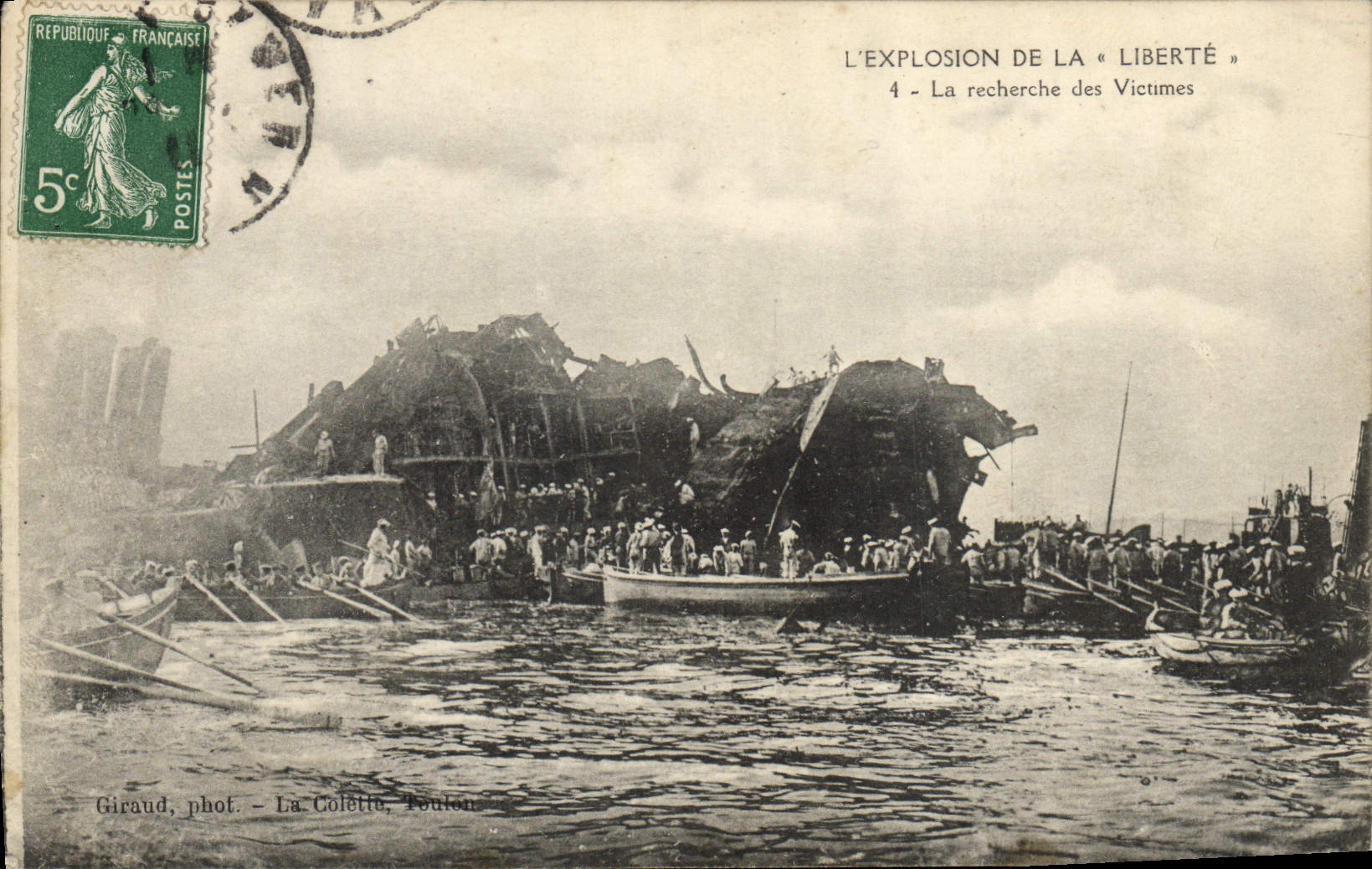 VINTAGE POSTCARD Warship Explosion of Freedom the research of the victims