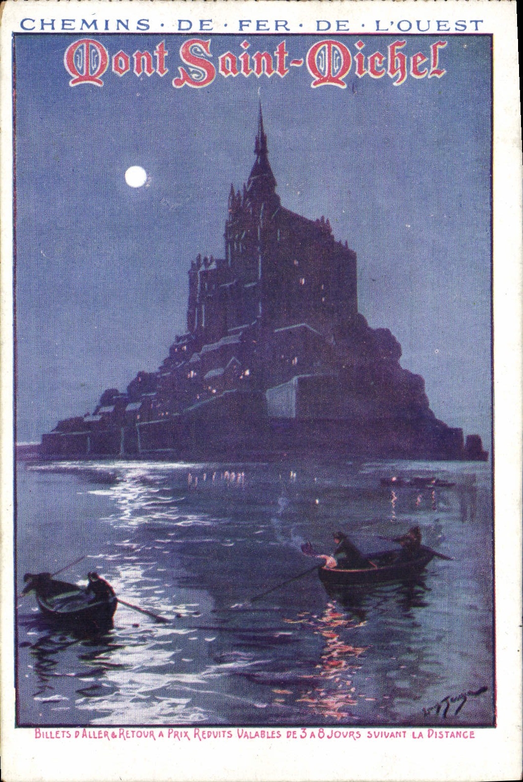 VINTAGE POSTCARD Train Railroads of the West Mont Saint Michel