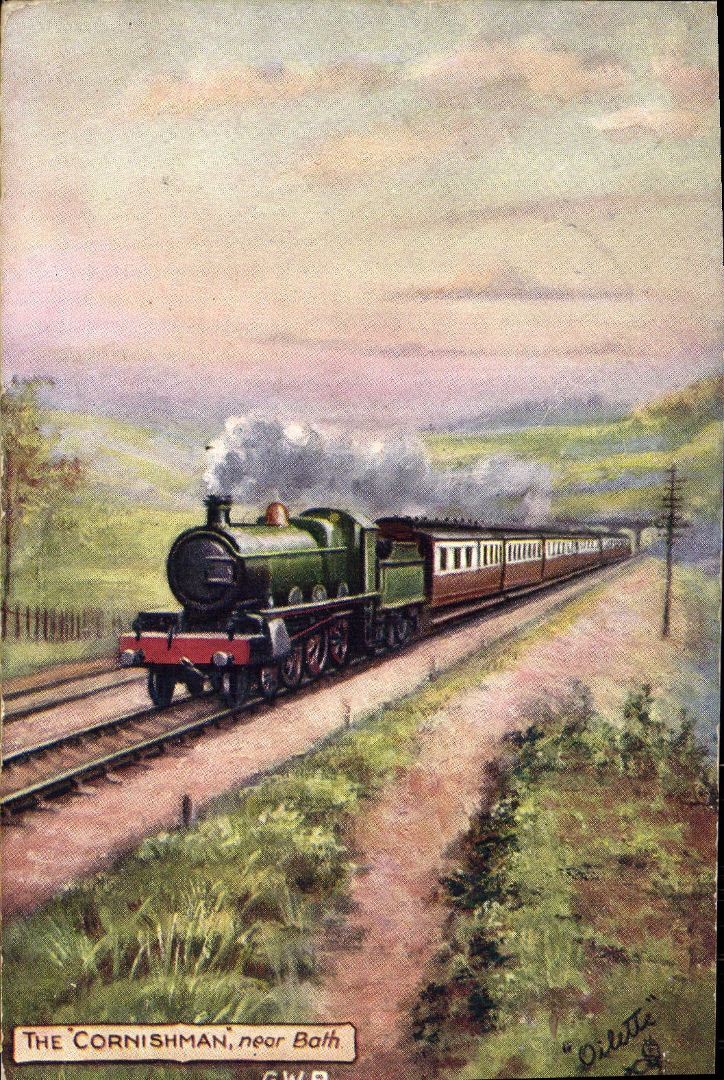 Motor del tren de la POSTAL de la VENDIMIA el Cornishman cerca del baño