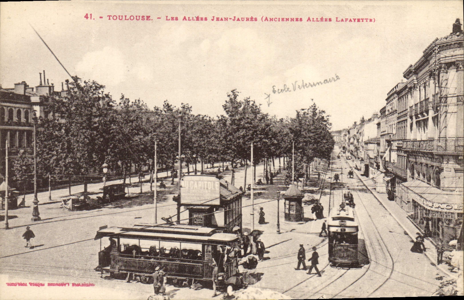 CPA Toulouse Les allees Jean Jaures Anciennes Allees Lafayette Tramways
