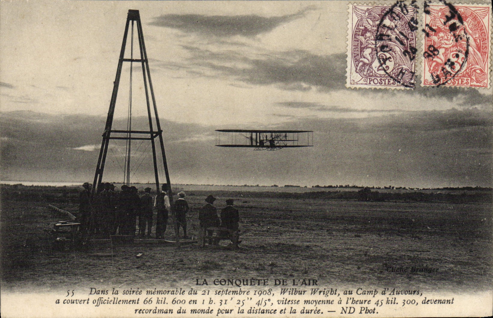 CPA Avion Aviation Wilbur Wright au camp d'Auvours 