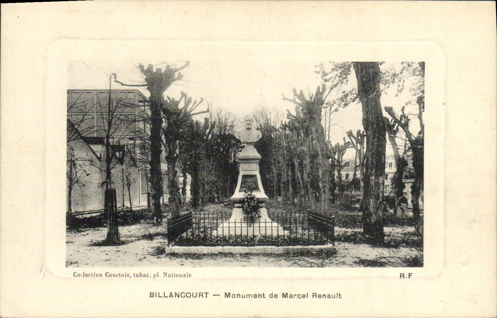 VINTAGE POSTCARD Automobile Billancourt Monument of Marcel Renault