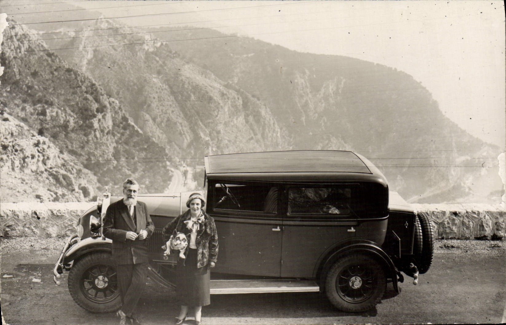 Real photo Automobile the View-point of Eze Road of the Large Cornice