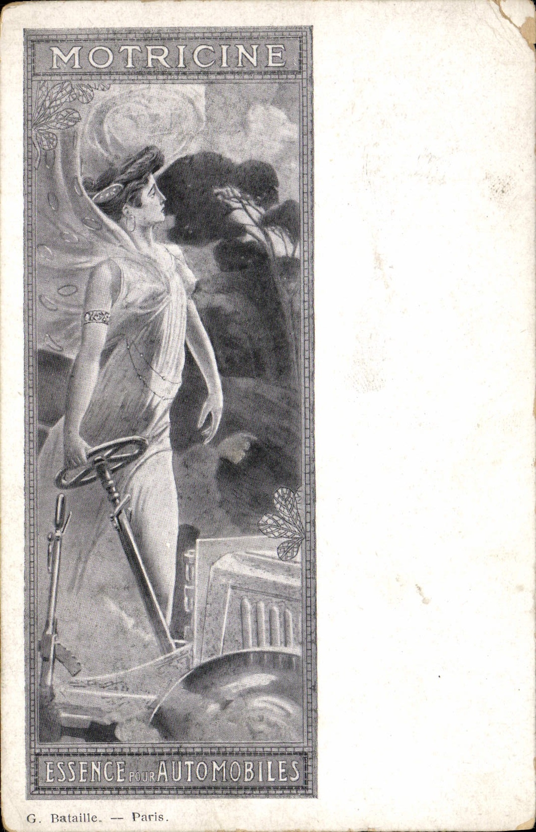 VINTAGE POSTCARD Automobile Fantasy Motricine Illustrator Gasoline