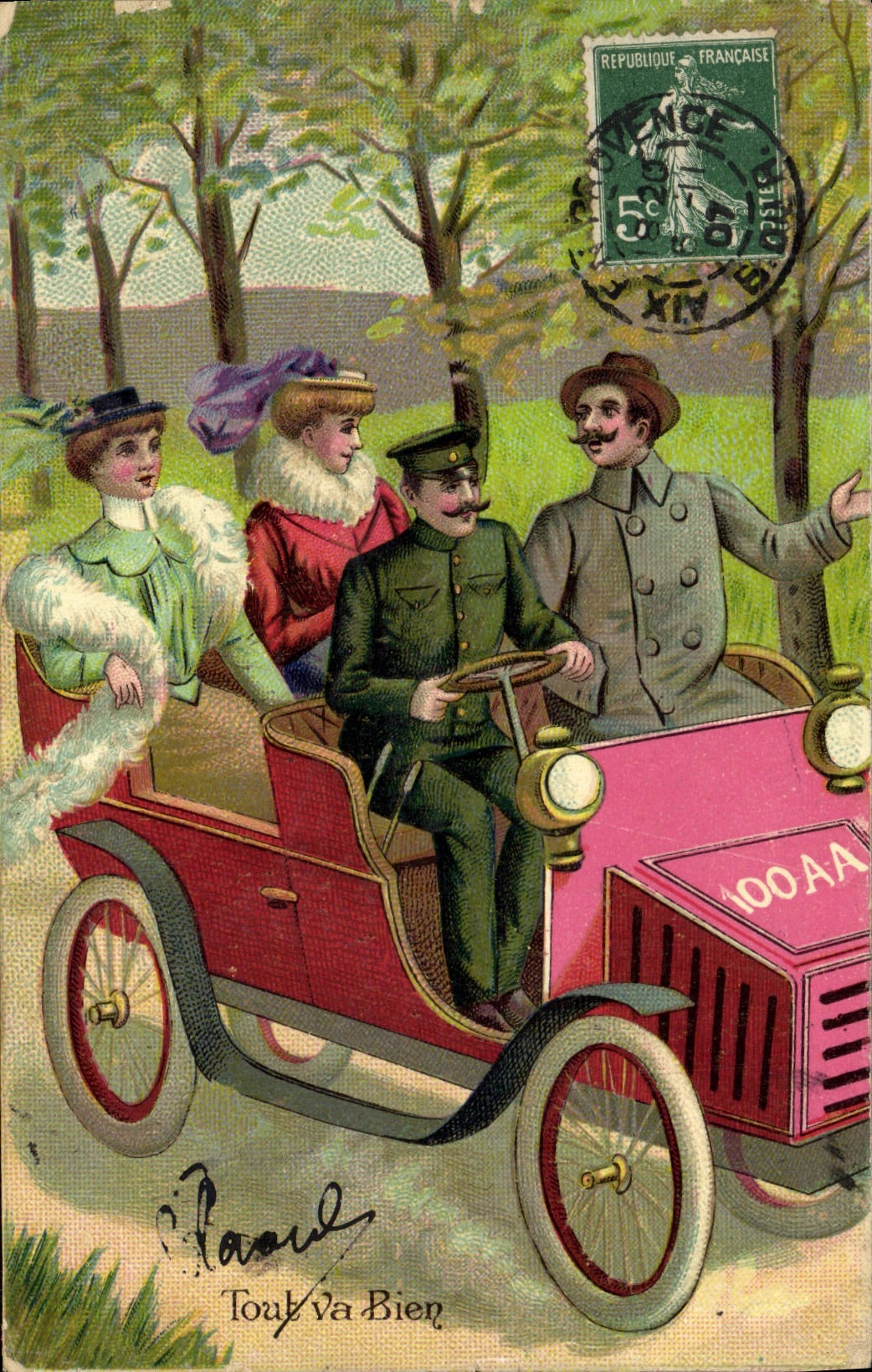 CPA Fantaisie Automobile Tout va bien