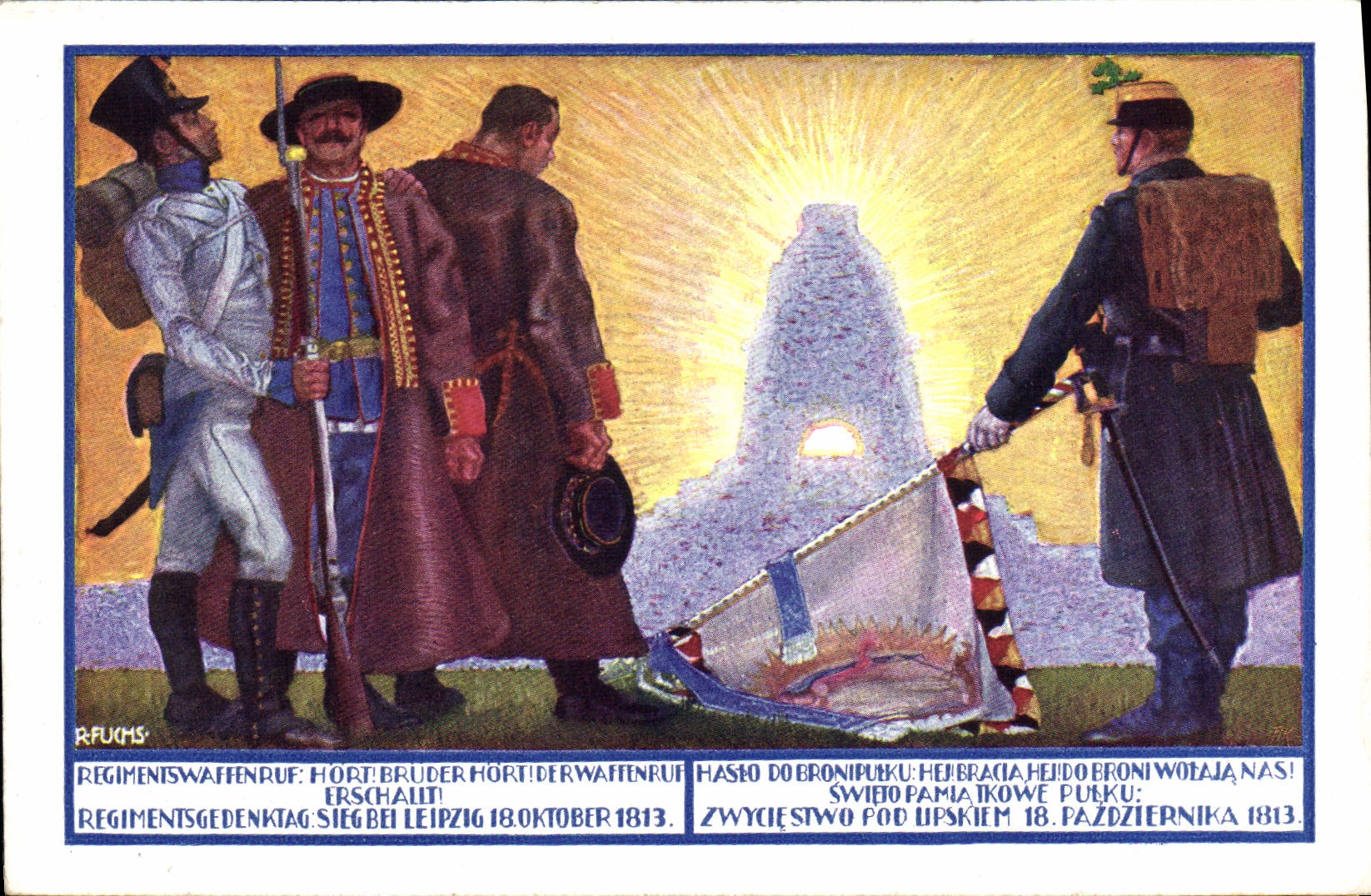 VINTAGE POSTCARD Illustrator K the U.K. Infantry Regiment Ritter v Pino NR 40 Miltiaria