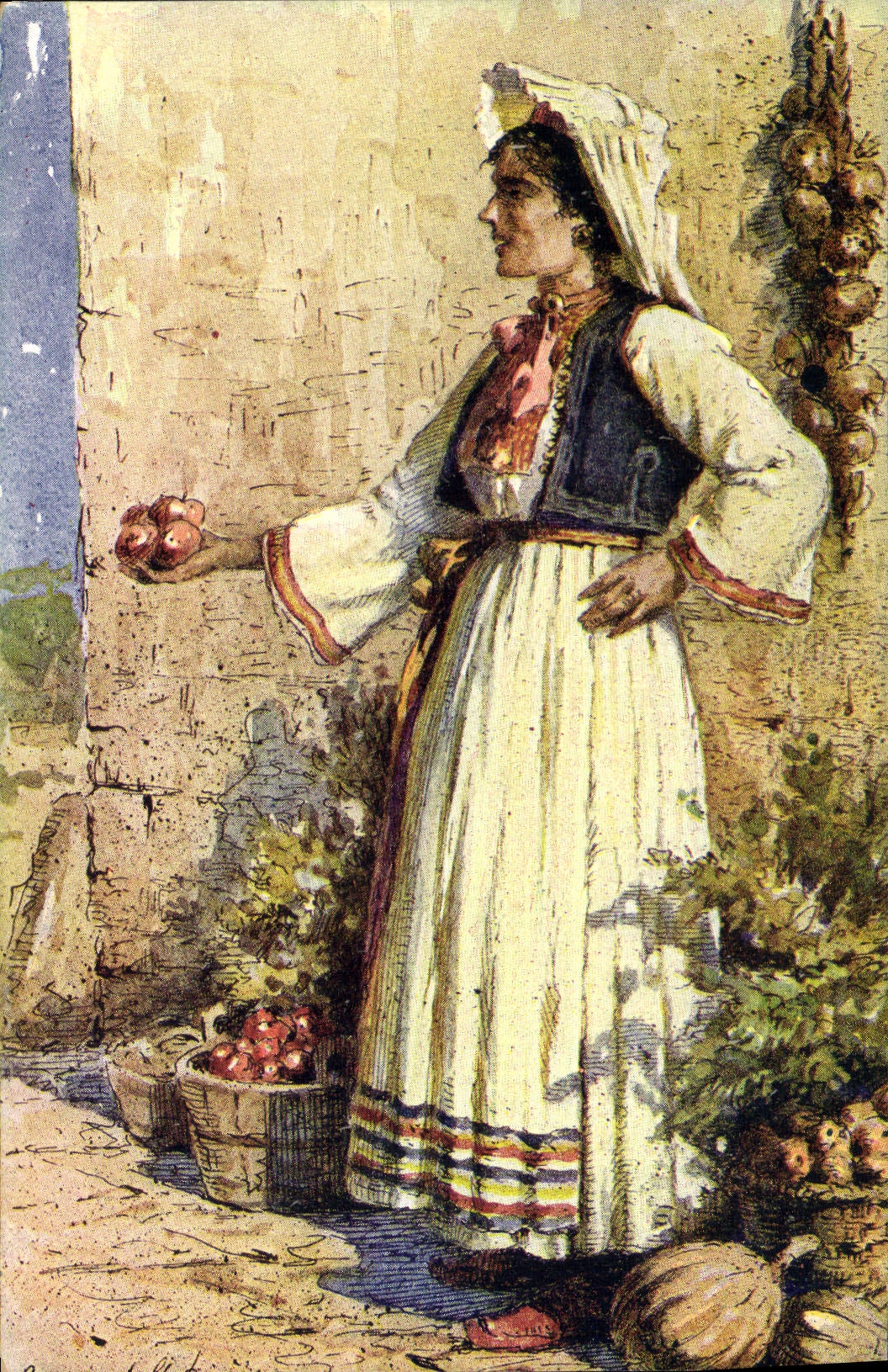 CPA Illustrateur Meneghello Dincic Nardona nosnja u Dalmacijo Yougoslavie Folklore 