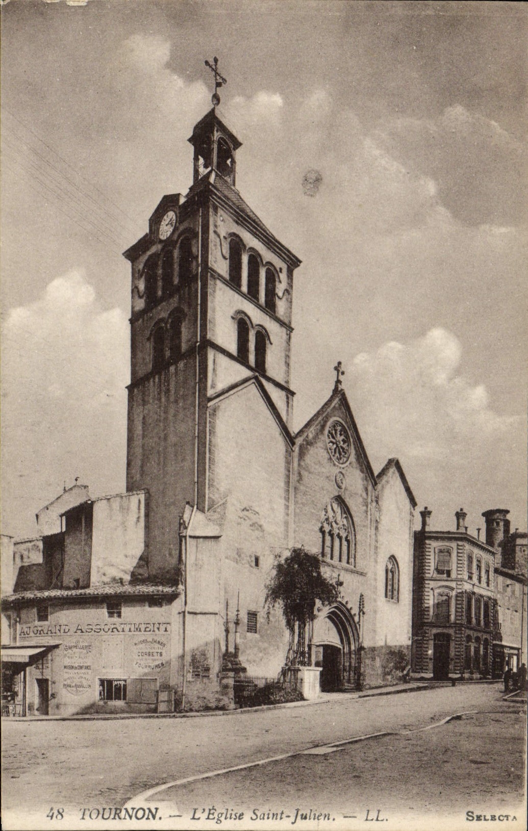 VINTAGE POSTCARD Tournon the Church Holy Julien