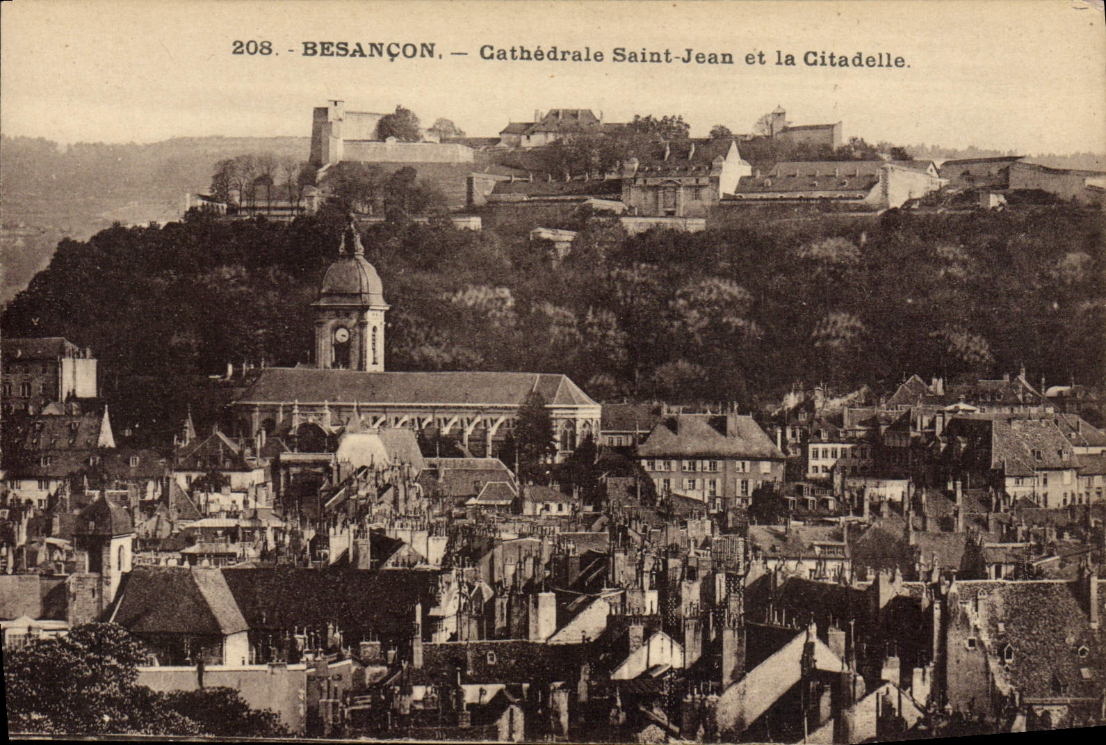 VINTAGE POSTCARD Besancon Cathedral Saint Jean And the Citadel
