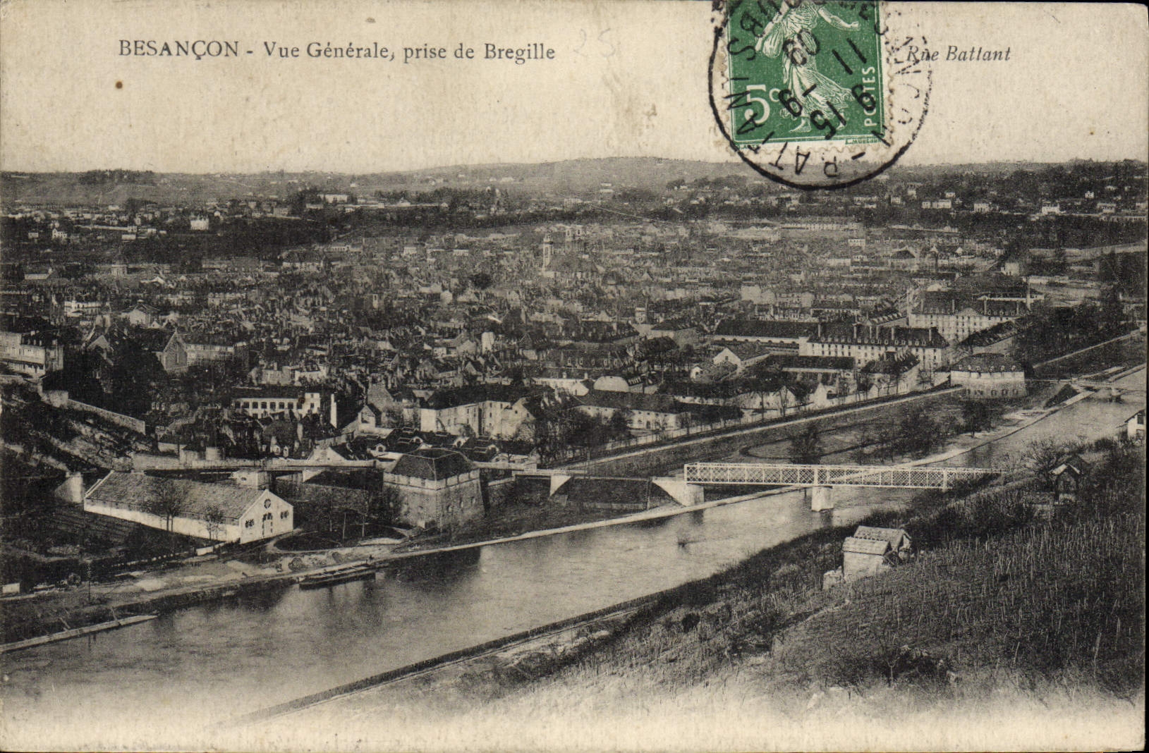 VINTAGE POSTCARD Besancon View Taken De Bregille