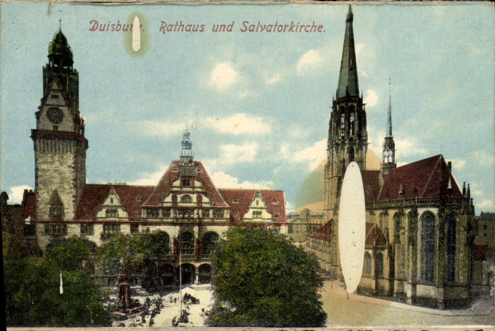 CPA Duisburg Rathaus Und Salvatorkirche
