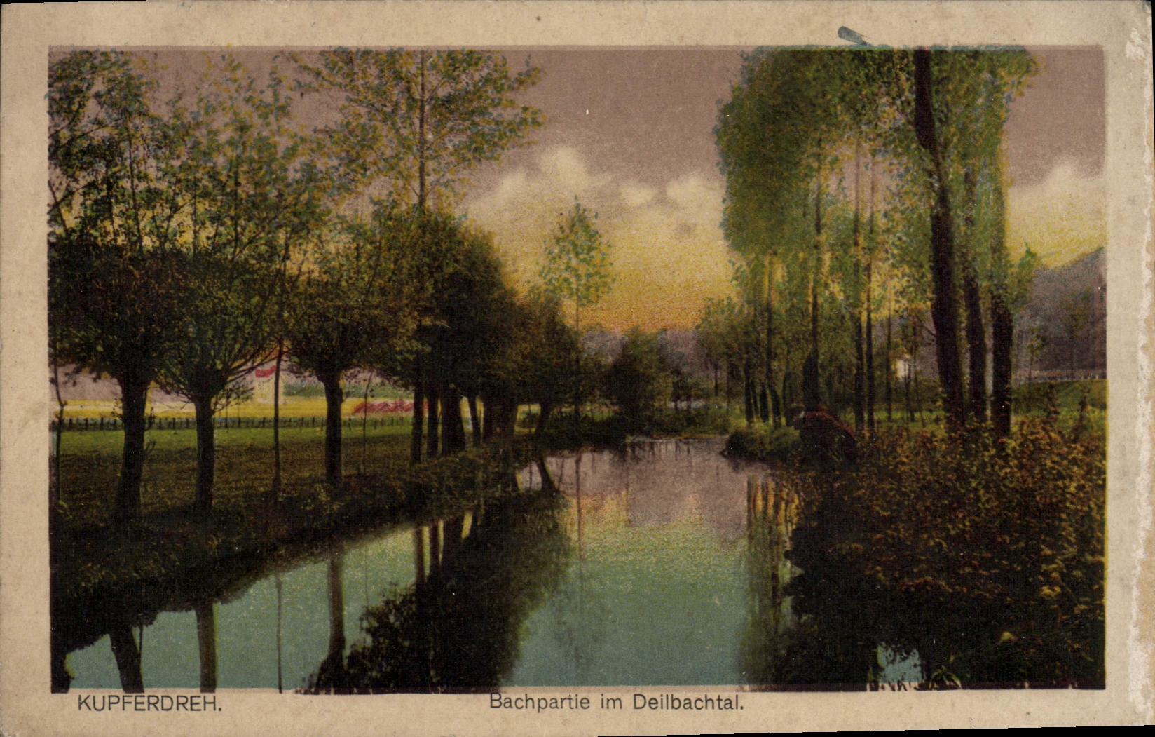 VINTAGE POSTCARD Kupferdreh Bachpartie im Deilbachtal