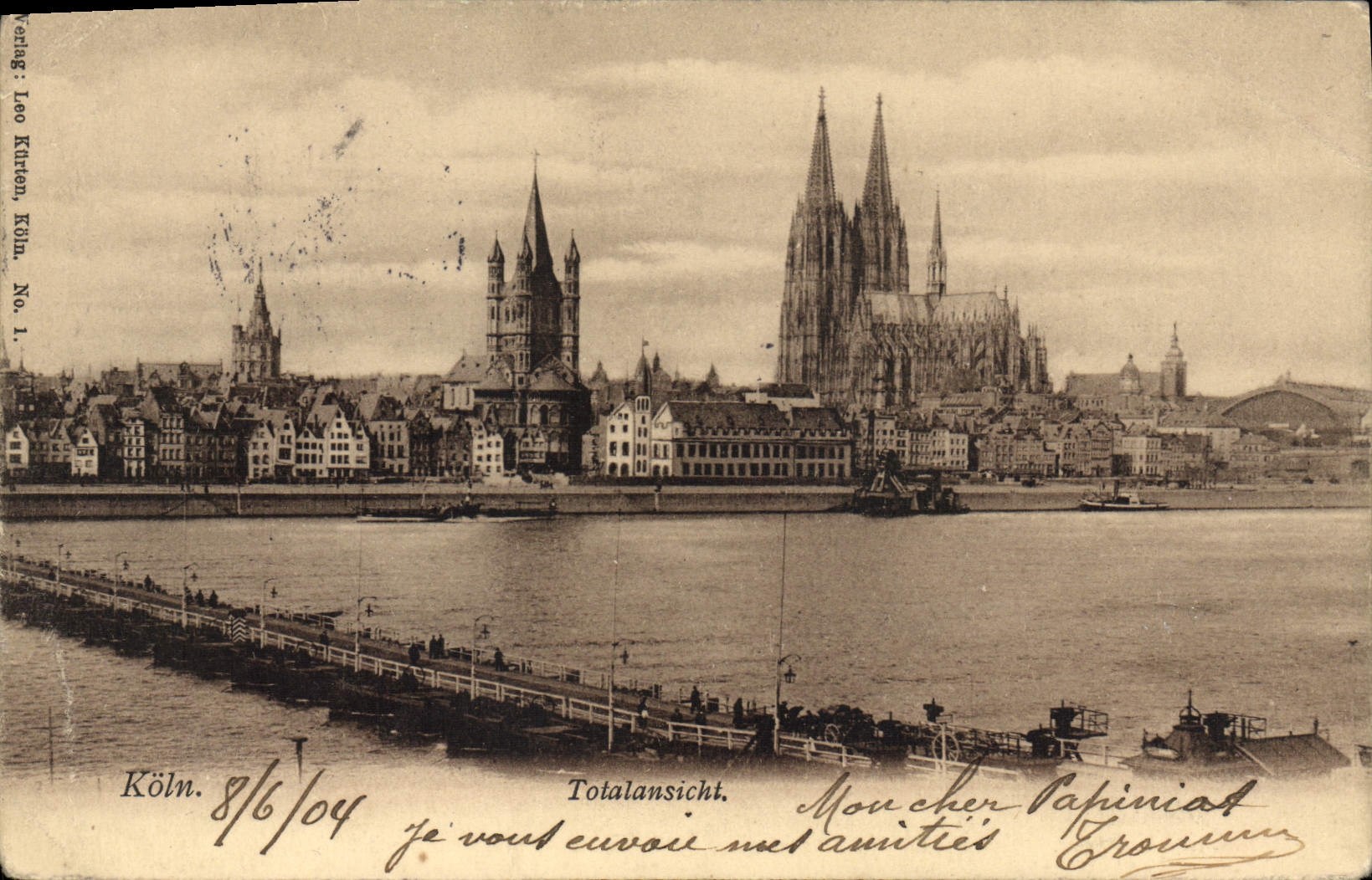 VINTAGE POSTCARD Totalansicht Koln