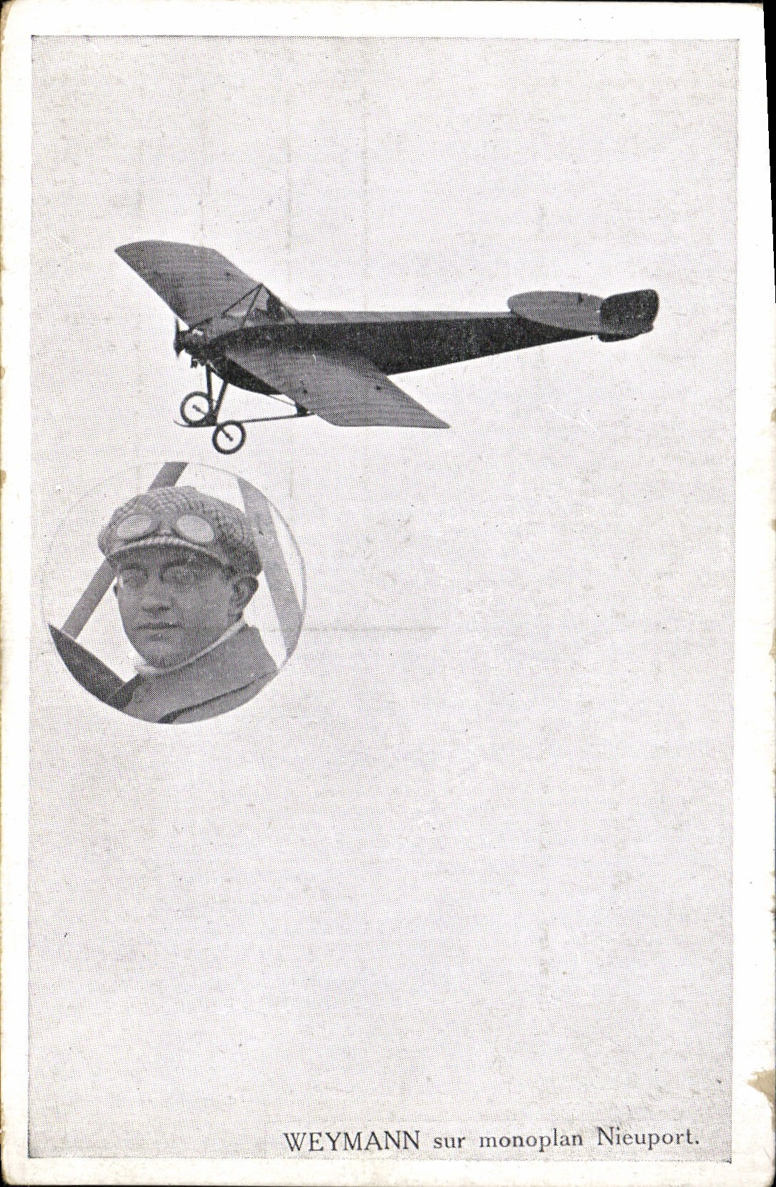 VINTAGE POSTCARD Plane Weymann Aviation on Nieuport monoplane