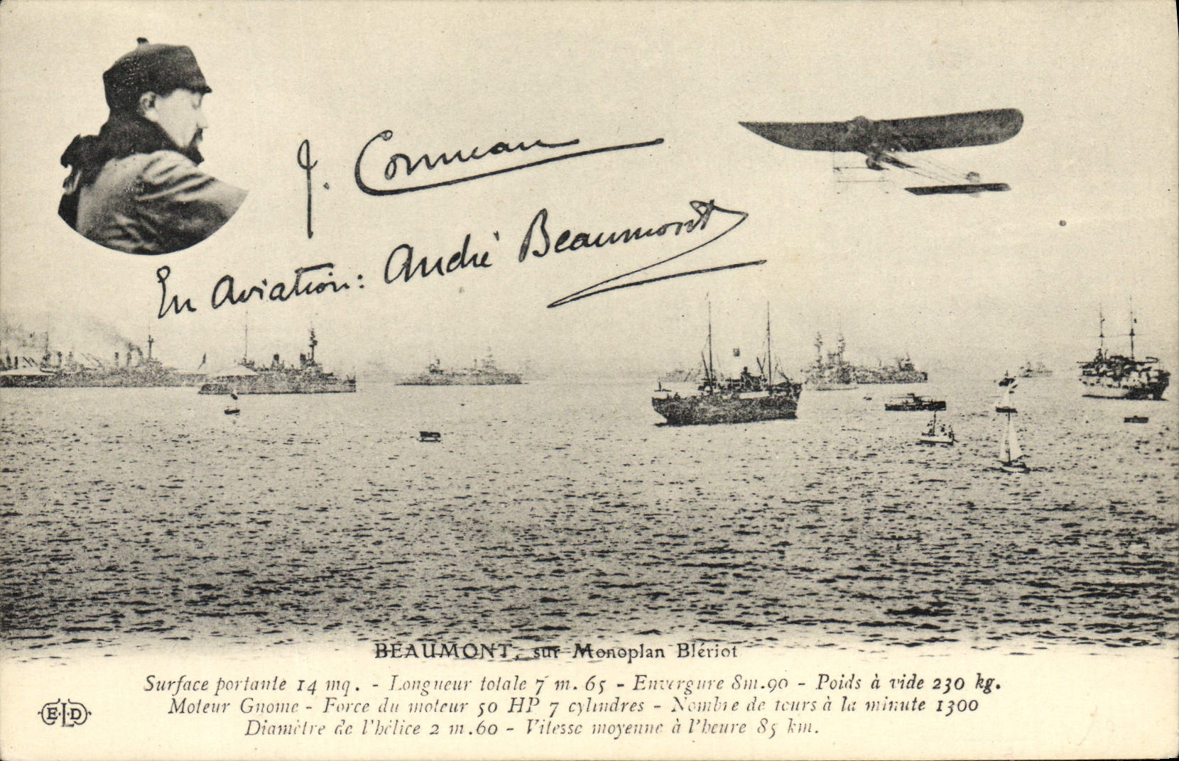 CPA Avion Aviation Beaumont sur Monoplan Bleriot