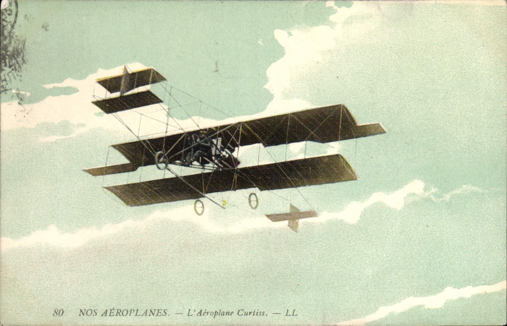 VINTAGE POSTCARD Plane Aviation Curtiss Airplane