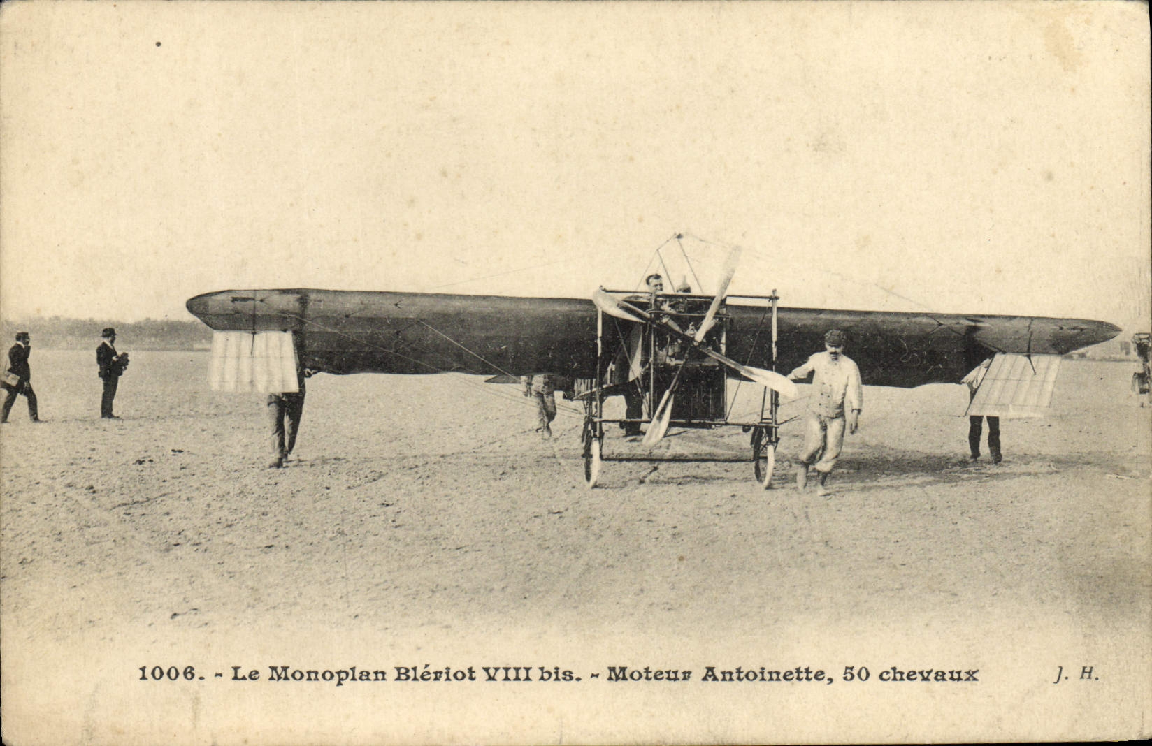 VINTAGE POSTCARD Plane Aviation Monoplane Bleriot VIII (a) Engine Antoinette