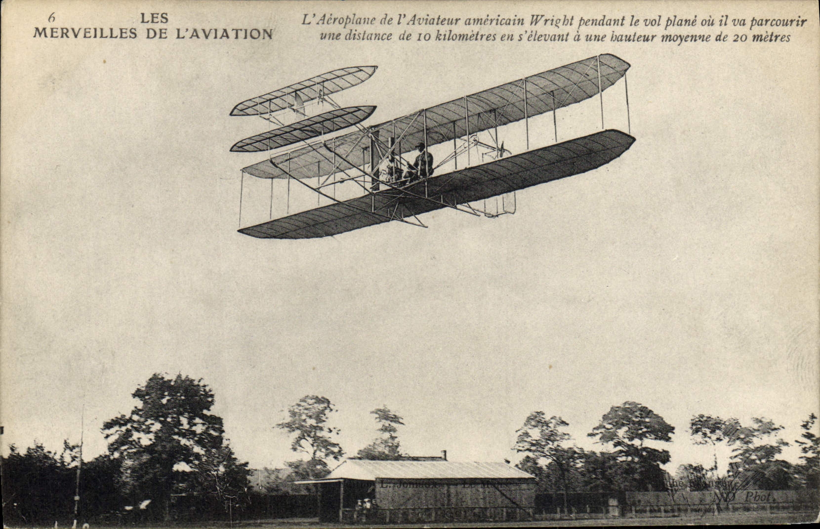 CPA Avion Aviation Aeroplane de Wilbur Wright pendant le vol plane 