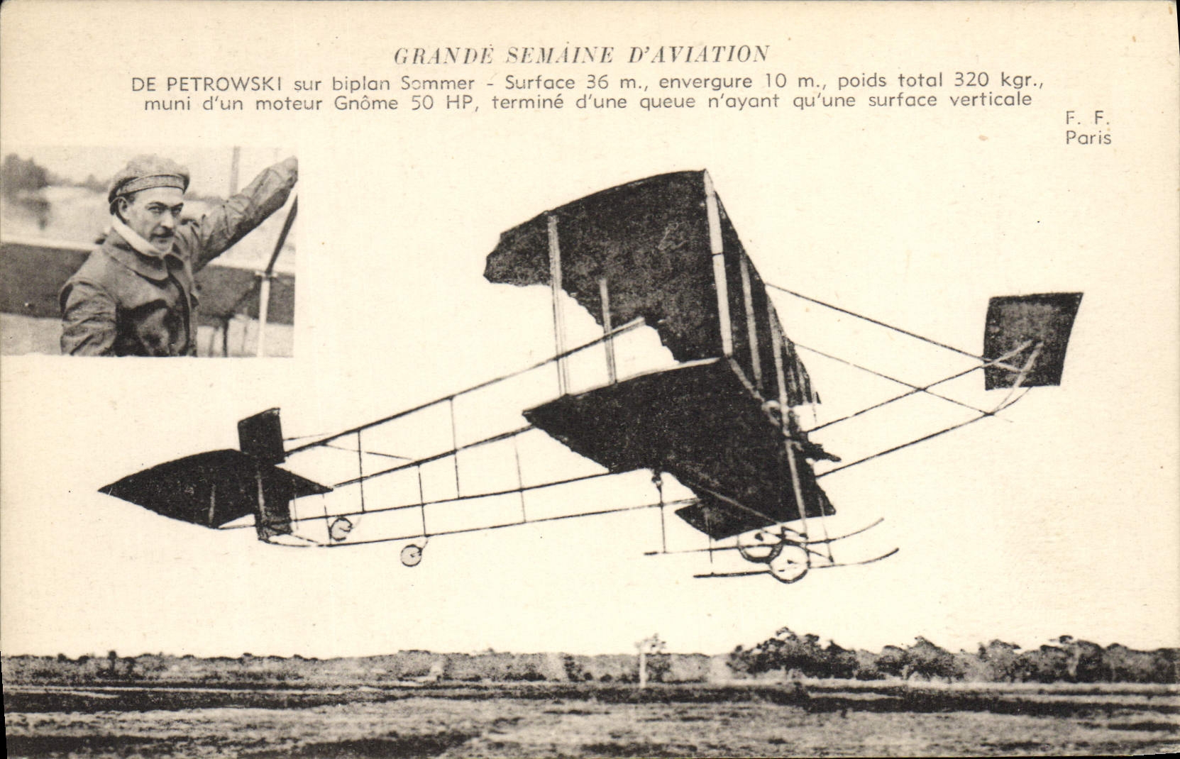 CPA Avion Aviation De Petrowski sur biplan Sommer