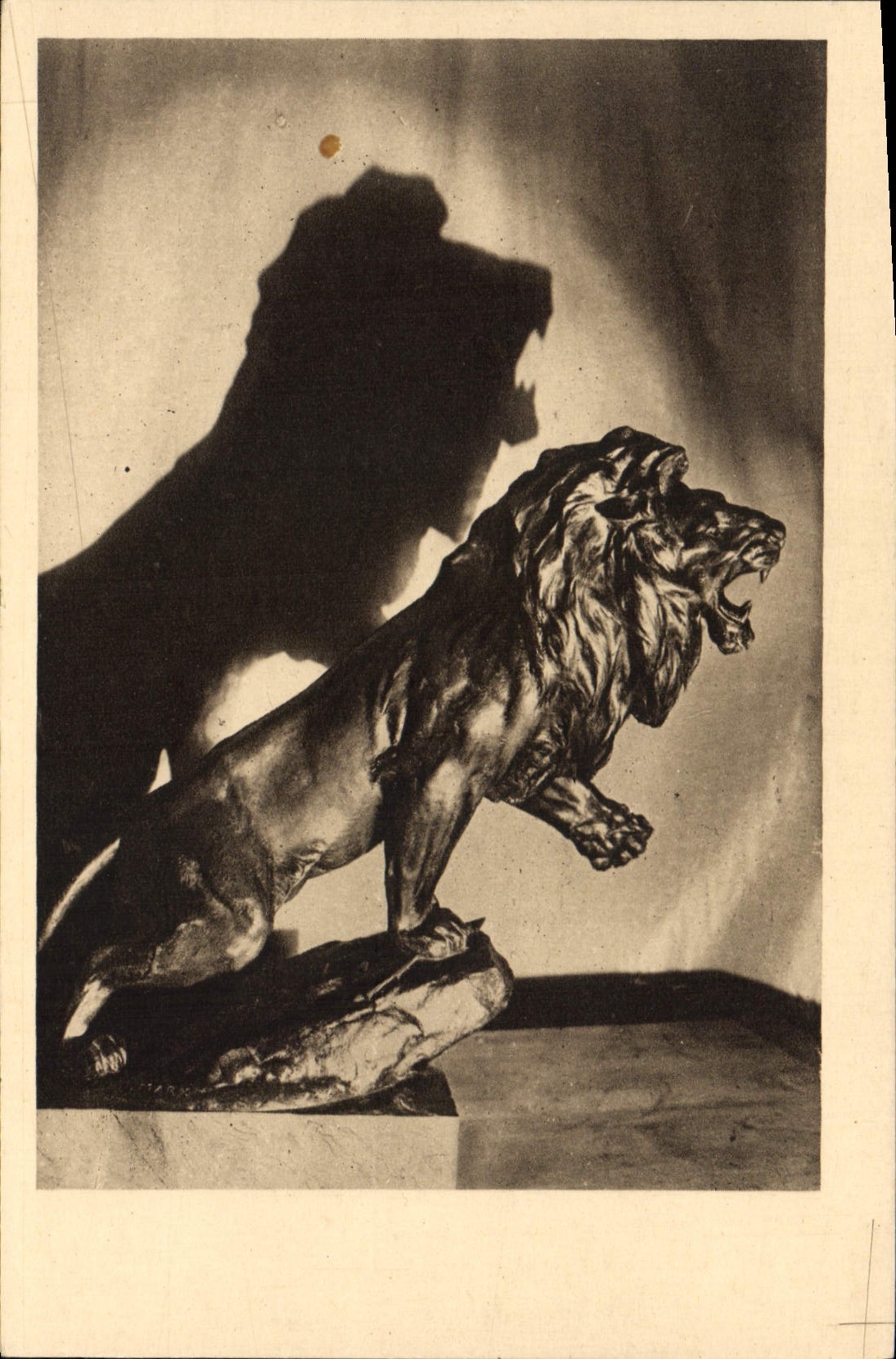 VINTAGE POSTCARD Automobile Group of production of the cars Peugeot Sochaux Montbeliard Lion