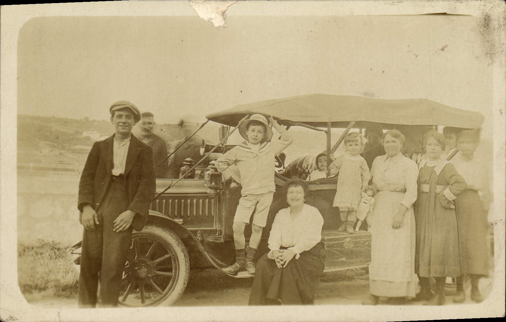 Real photo Automobile Children